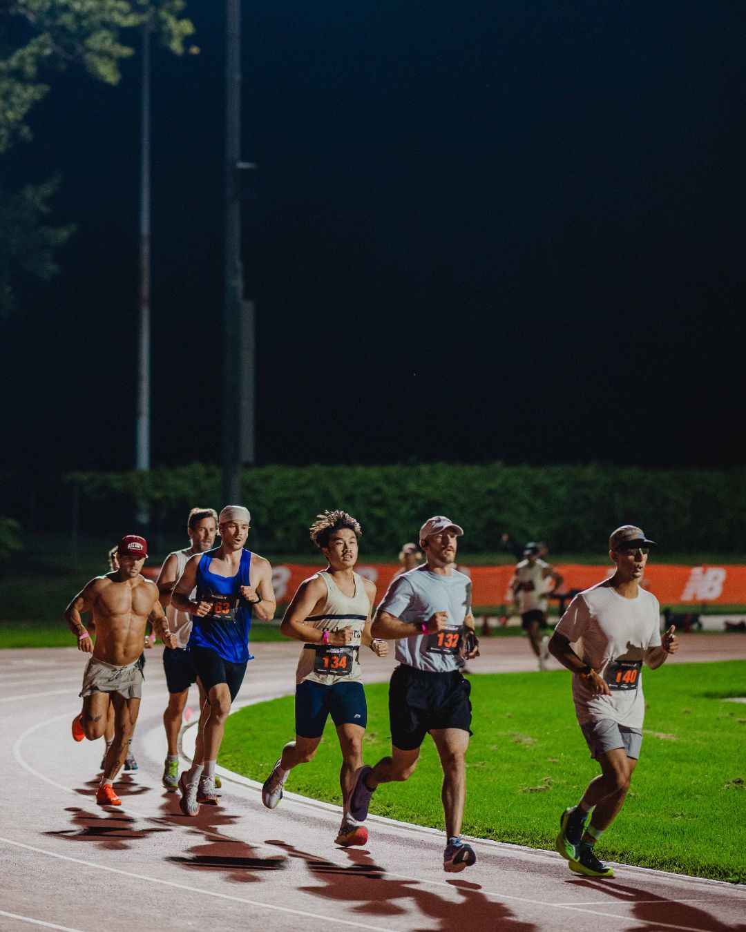A heat lined up on the track at PR Night 2026